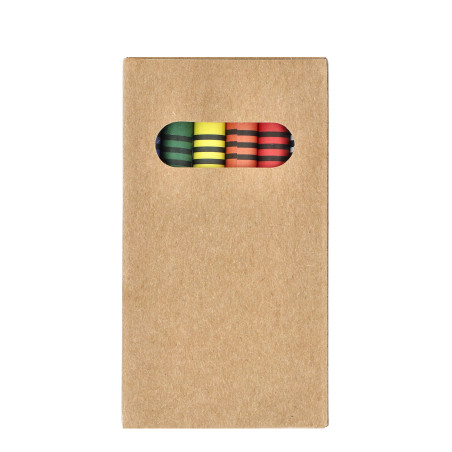 6 crayons de couleur dans une boîte de bricolage