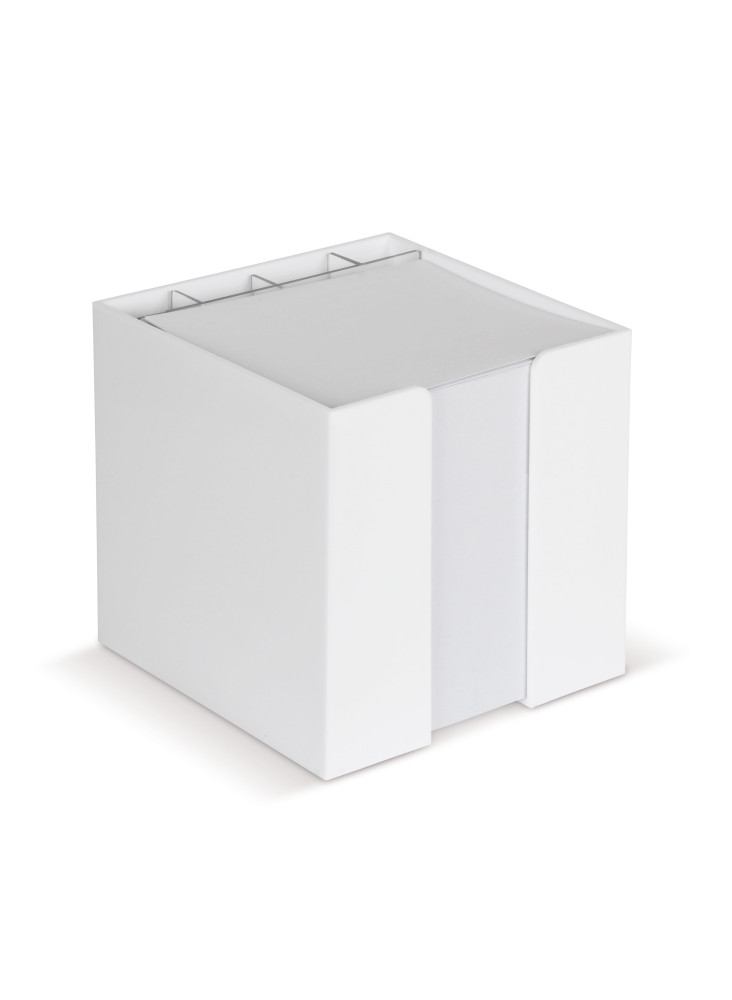 Bloc de papier 10x10x10cm dans une boîte cubique avec compartiments