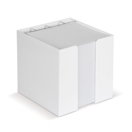 Bloc de papier 10x10x10cm dans une boîte cubique avec compartiments