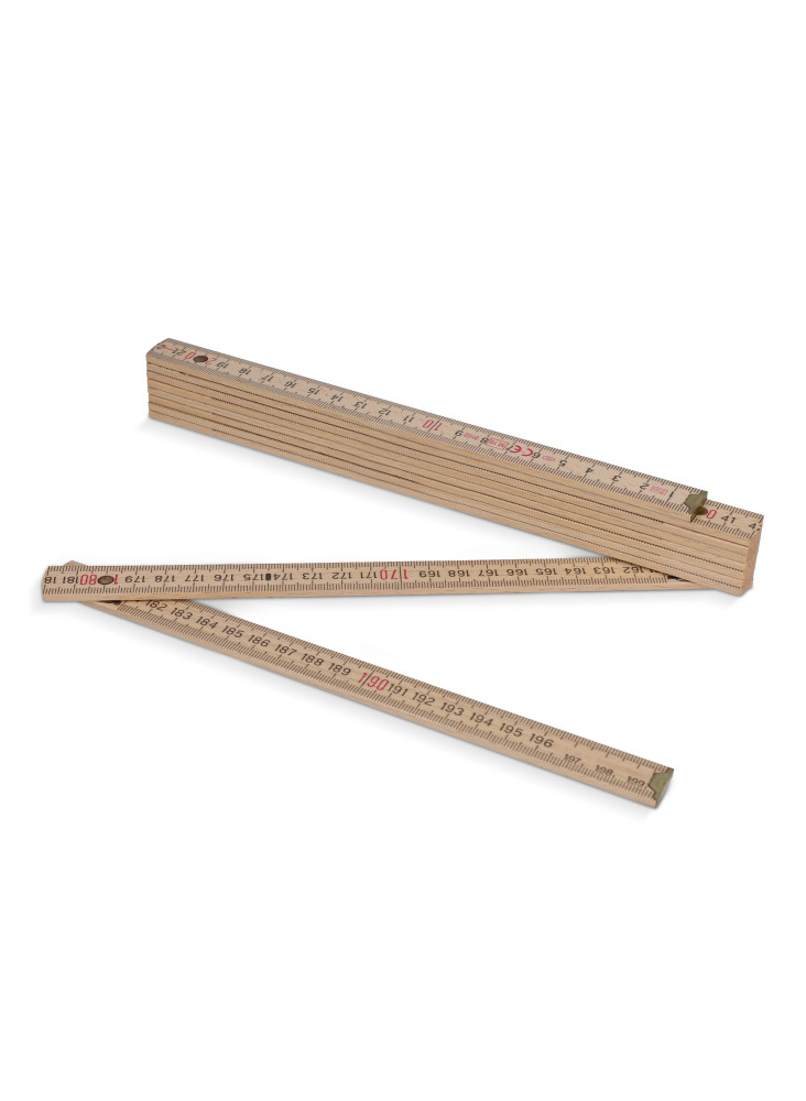 Règle pliante en bois 2m premium, naturel