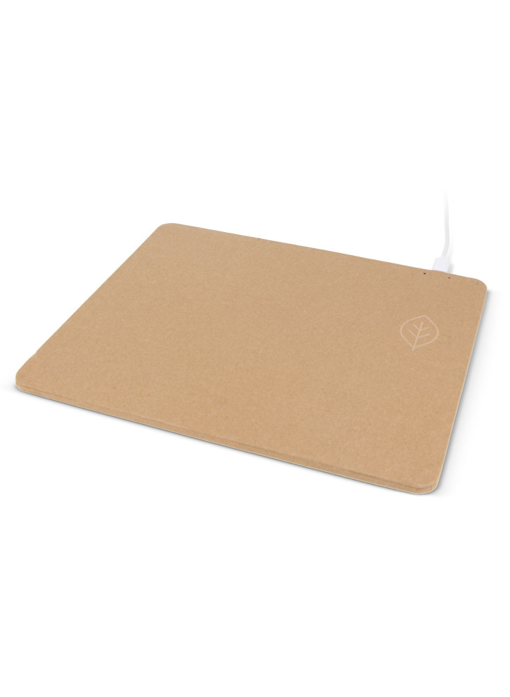 Tapis de souris avec chargeur sans fil en papier recyclé