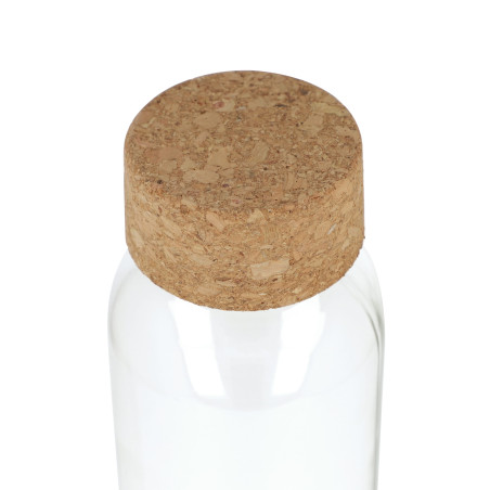 Bouteille en verre recyclé avec bouchon en liège 500ml