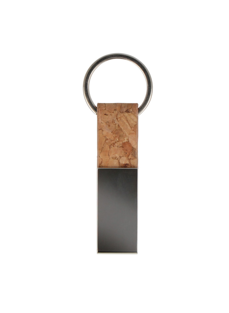 Porte-clés rectangulaire en liège et métal