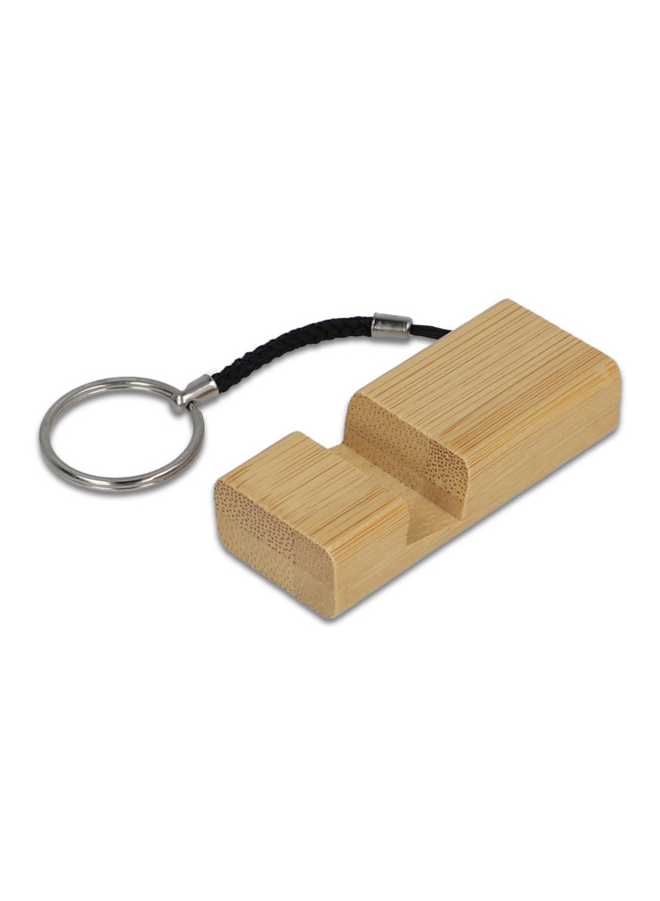 Porte-clés en bambou pour téléphone portable