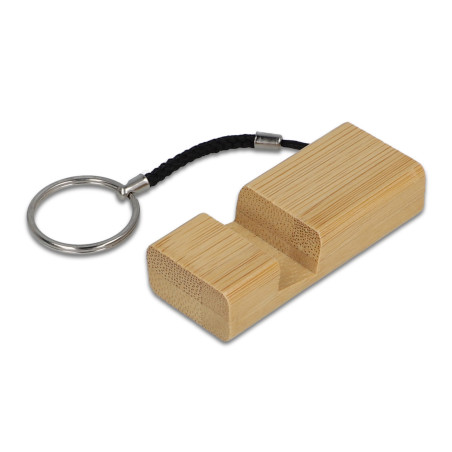 Porte-clés en bambou pour téléphone portable