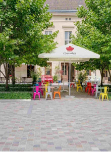 Parasol carré EasyUp 2.5 m personnalisé Publicitaire