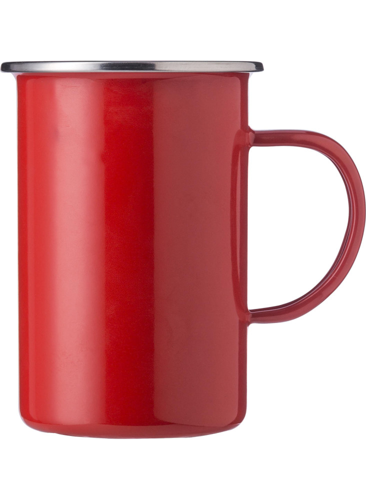 Mug émaillé Ayden | Bord inox | 500 ml
