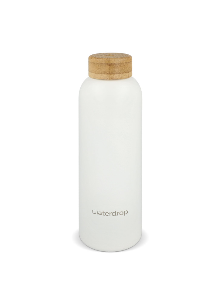 Bouteille en acier inoxydable Waterdrop avec bouchon en bambou 600 ml