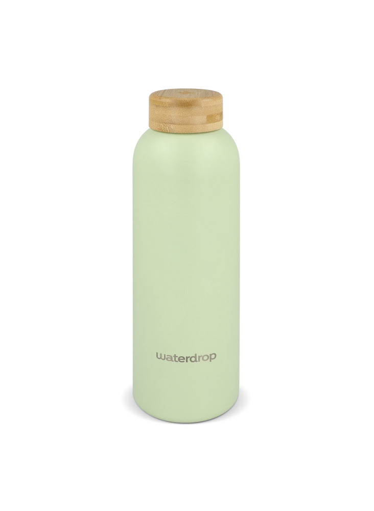 Bouteille en acier inoxydable Waterdrop avec bouchon en bambou 600 ml