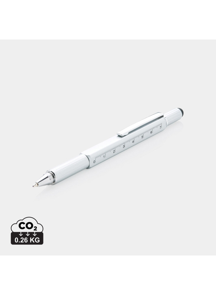 Stylo outil 5 en 1 en aluminium
