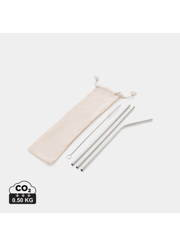 Set de pailles en acier inoxydable