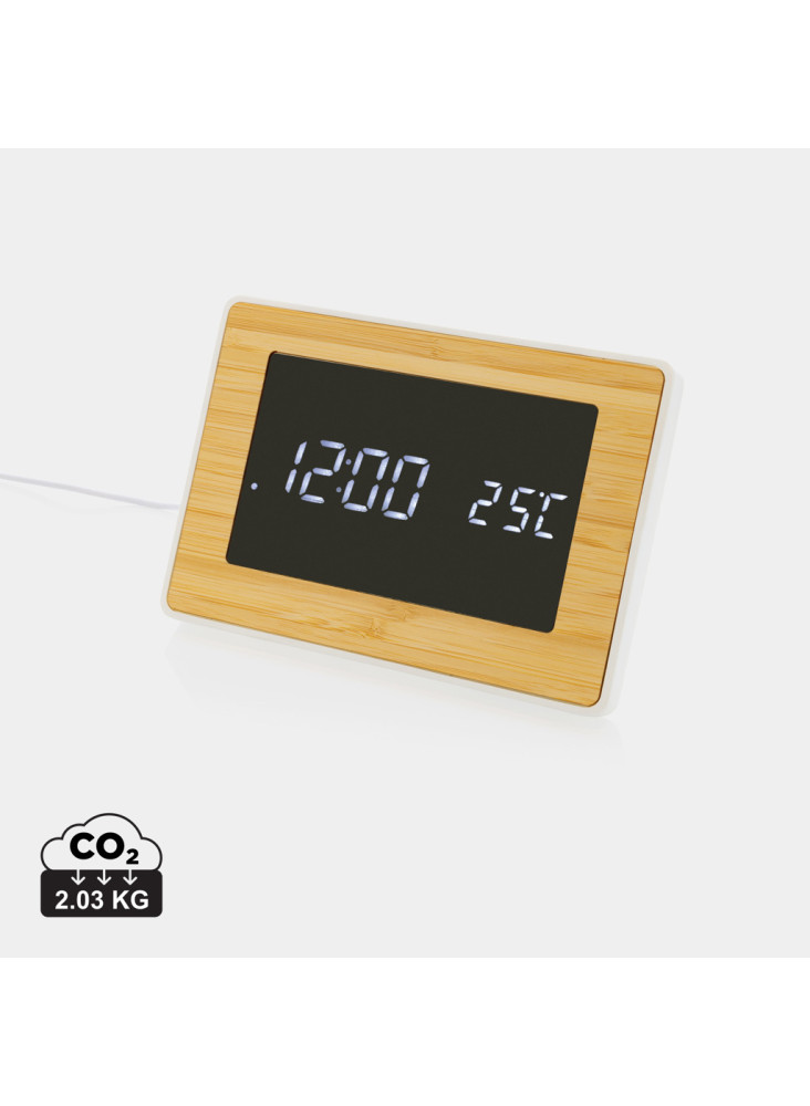 Horloge LED en bambou et plastique RCS Utah