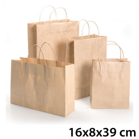Sac Kraft Brun 16x8x39 cm