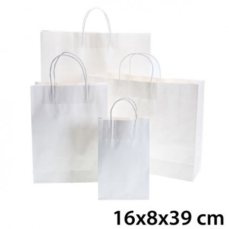 Sac Kraft Blanc 16x8x39 cm