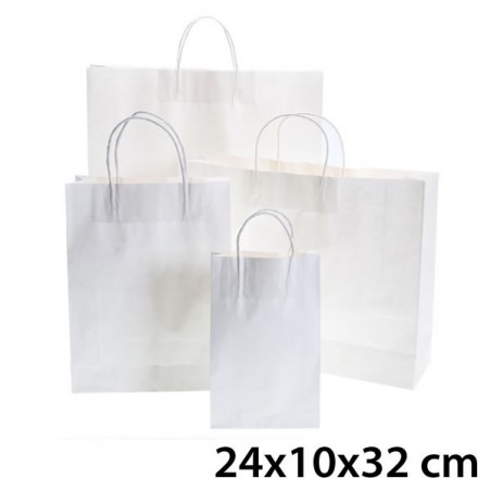Sac Kraft Blanc 24x10x32 cm