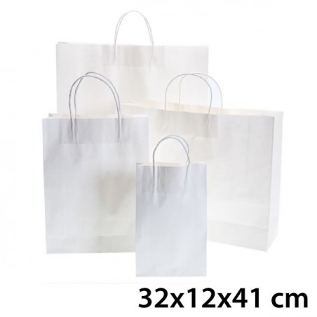 Sac Kraft Blanc 32x12x41 cm