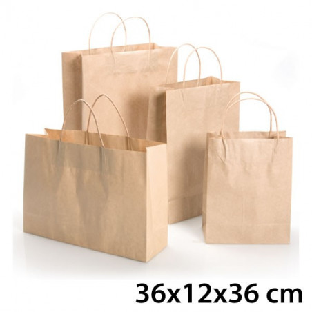 Sac Kraft Brun 36x12x36 cm