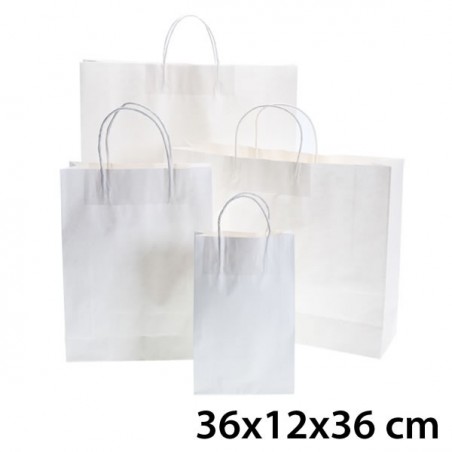 Sac Kraft Blanc 36x12x36 cm