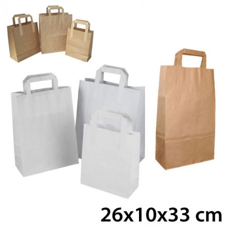 Sac Kraft Anses Plates 26x10x33 cm