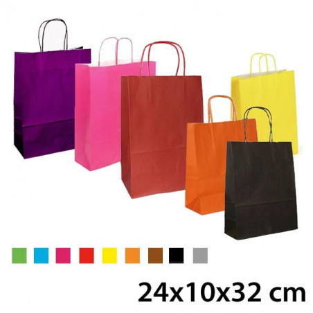 Sac Kraft Couleur 24x10x32 cm