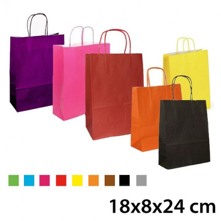 Sac Kraft Couleur 18x8x24 cm