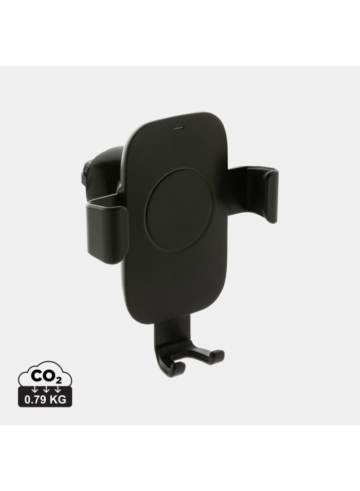 Support voiture avec chargeur 10W en plastique recyclé RCS