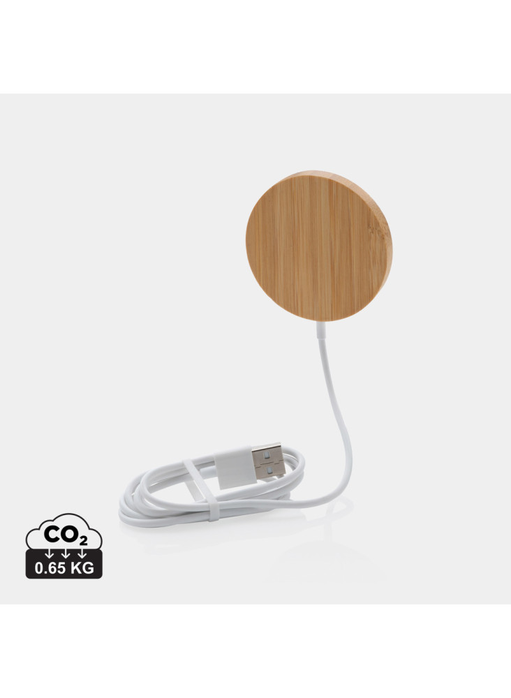 Chargeur magnétique sans fil en bambou 10W