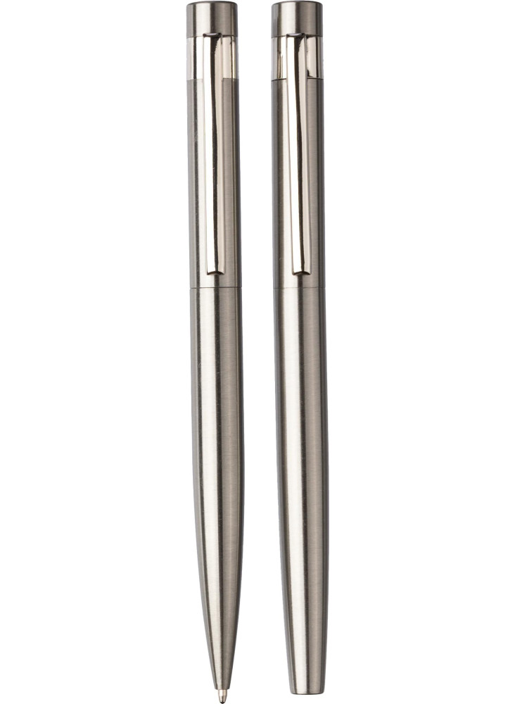 Set d'écriture Fritz | Inox | Stylo bille twist et rollerball