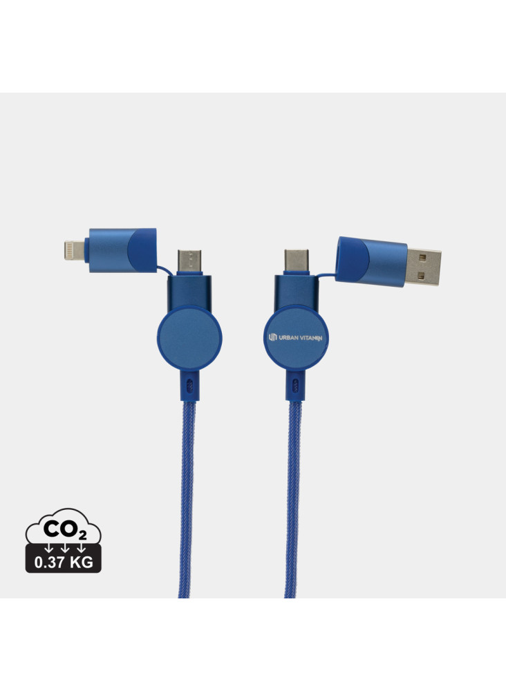 Câble Oakland 6-in-1 à charge 45W en plastique recyclé RCS