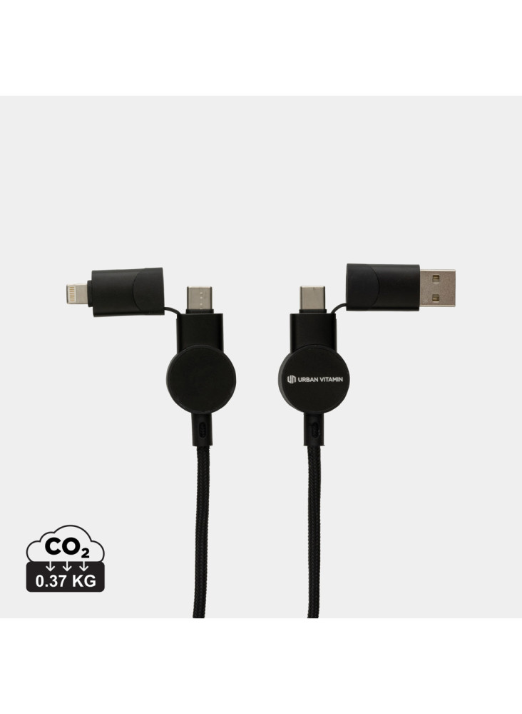 Câble Oakland 6-in-1 à charge 45W en plastique recyclé RCS