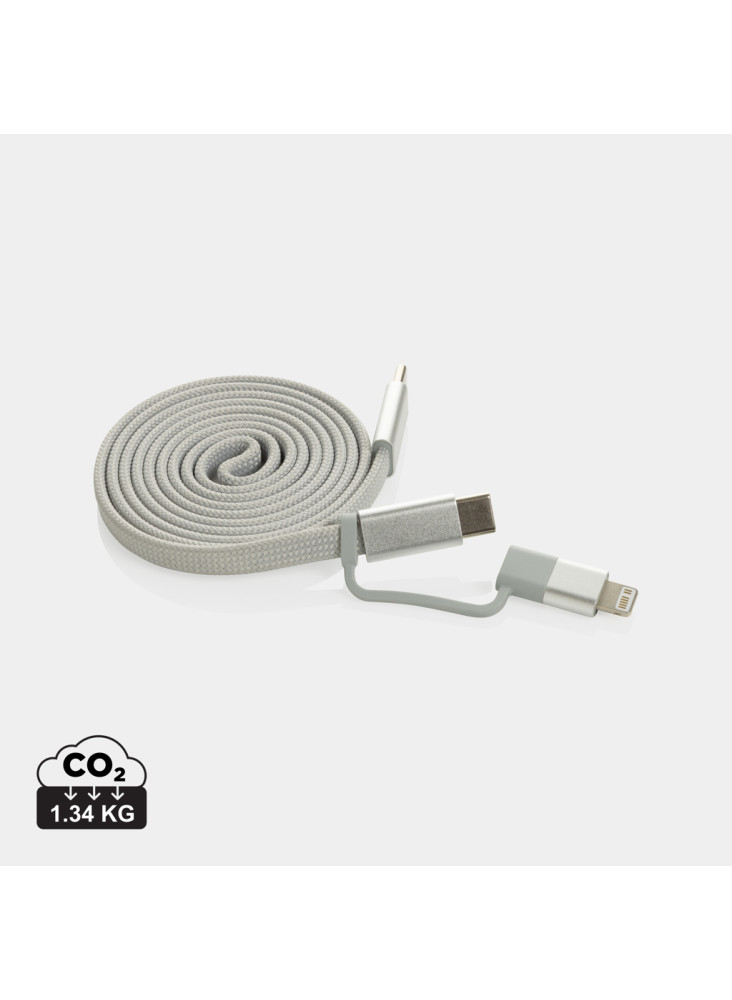 Câble magnétique 60W 2 en 1 Arc en PET RCS