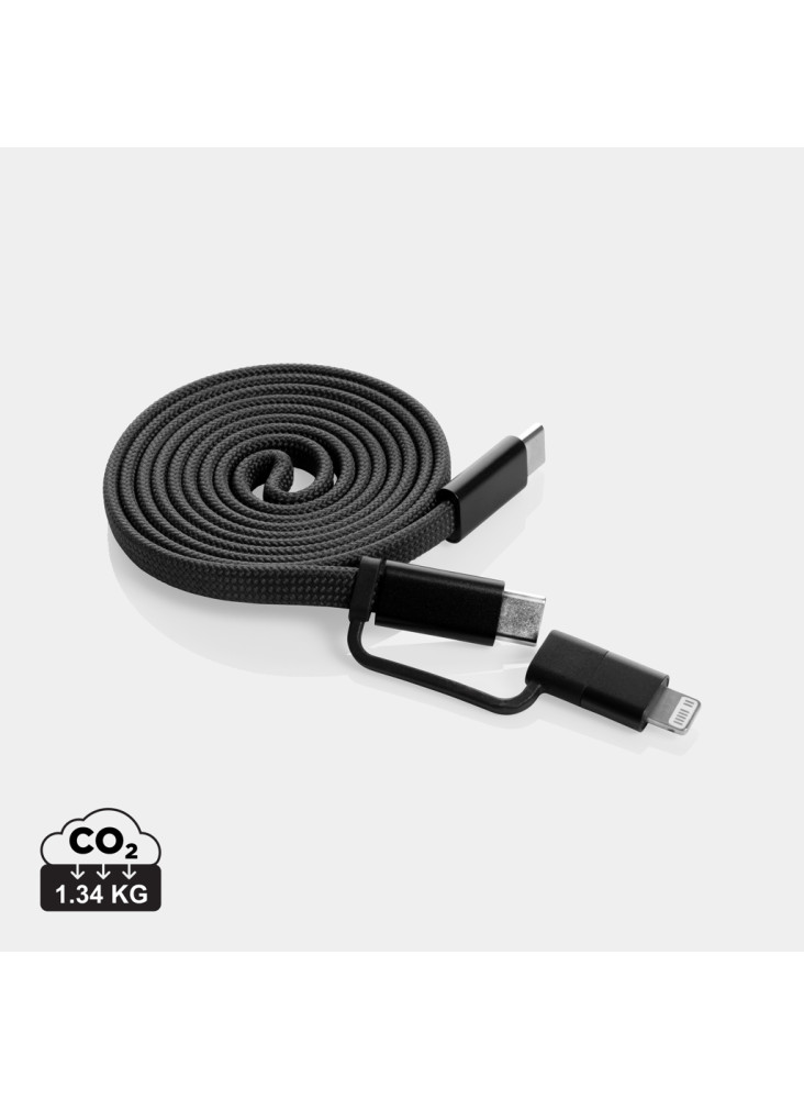 Câble magnétique 60W 2 en 1 Arc en PET RCS