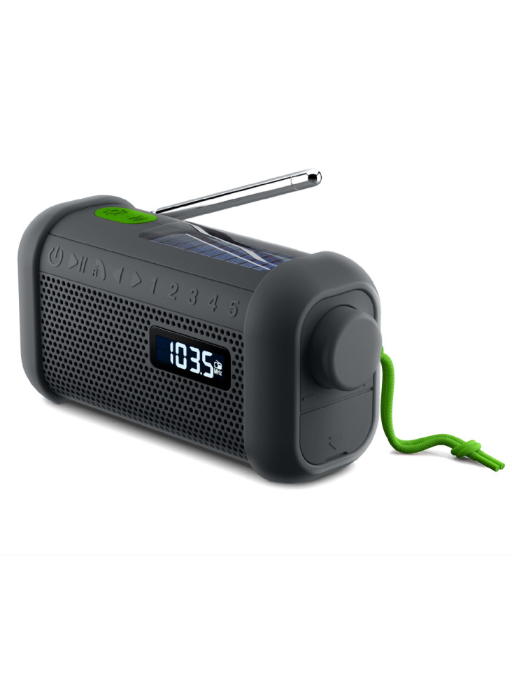 MH-08 | Muse radio, haut-parleur bluetooth avec solar et mécanisme de remontage