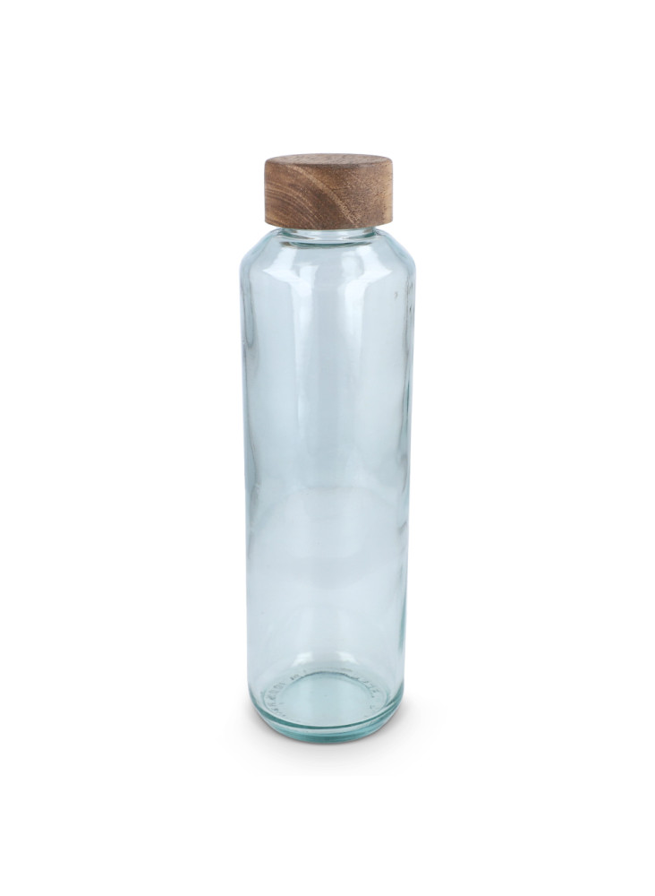 Bouteille d'eau en verre recyclé InSideOut ReuuZ avec bouchon en bois 650 ml