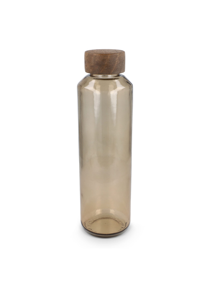Bouteille d'eau en verre recyclé InSideOut ReuuZ avec bouchon en bois 650 ml