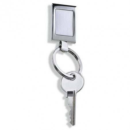 Porte-clés Métal chromé rectangulaire personnalisé