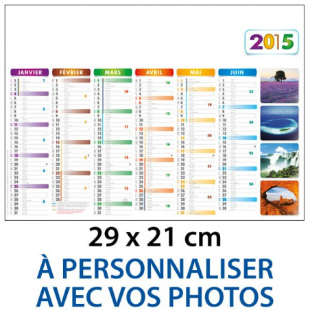 Calendrier Personnalisées Photographies 29 x 31 cm