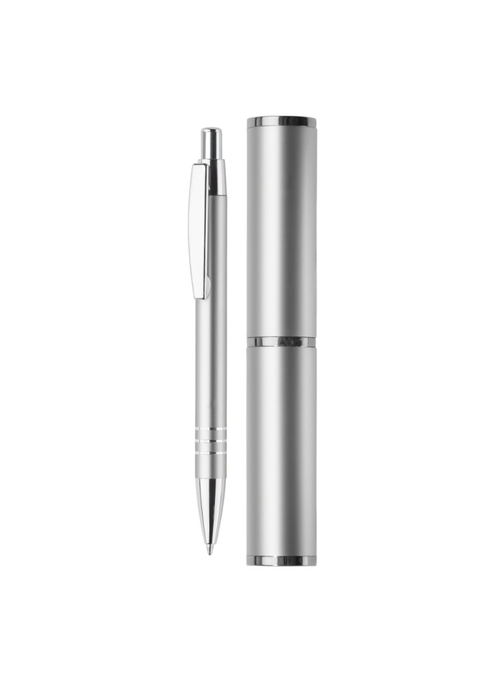 Stylo bille dans étui tube métal