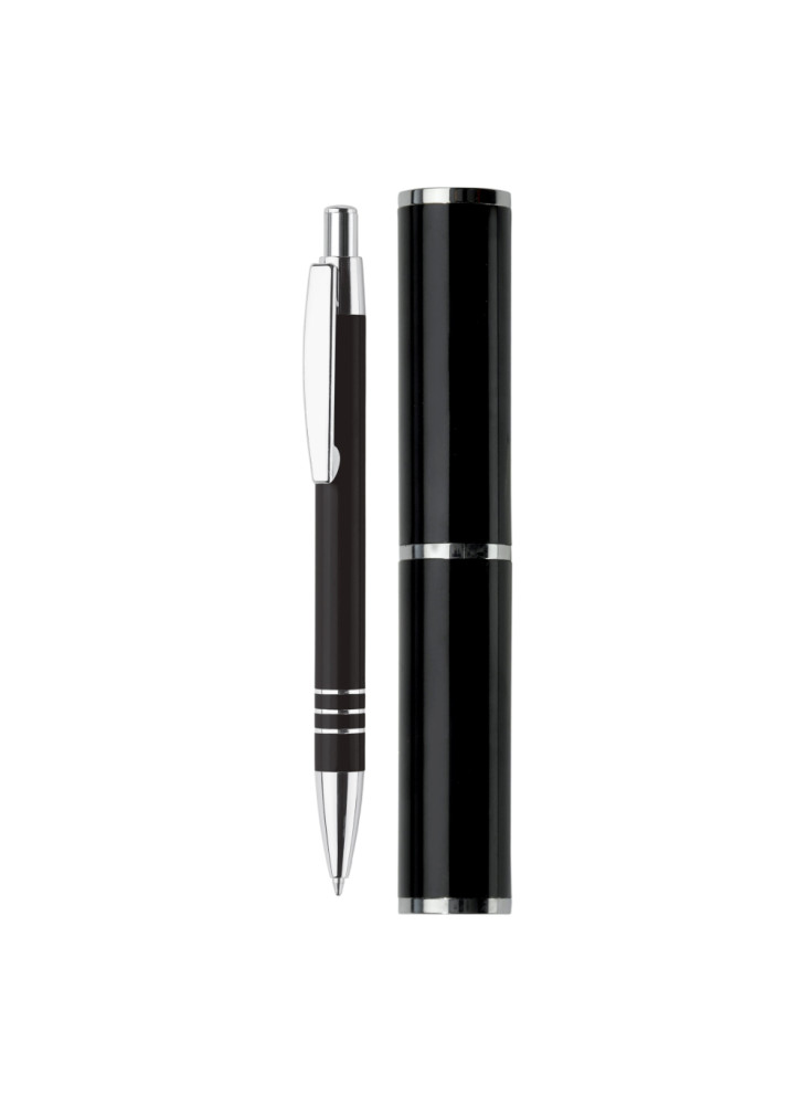 Stylo bille dans étui tube métal