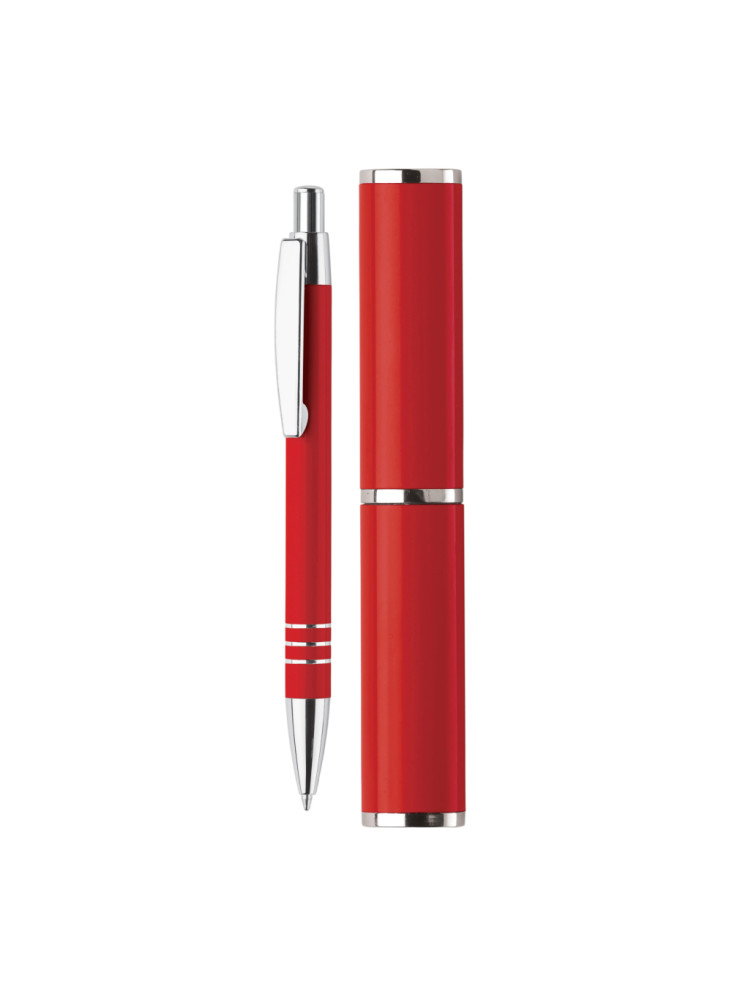Stylo bille dans étui tube métal