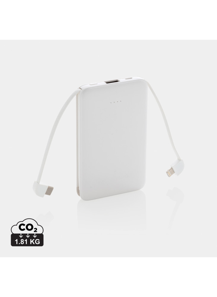 Batterie de secours 5000 mAh avec câbles intégrés