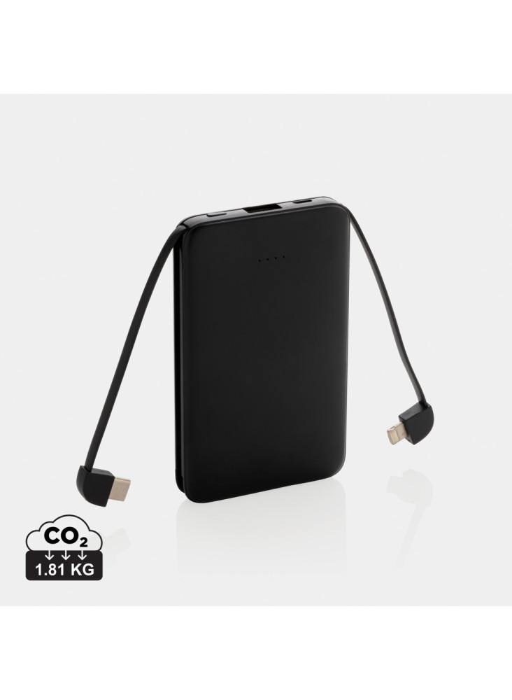 Batterie de secours 5000 mAh avec câbles intégrés