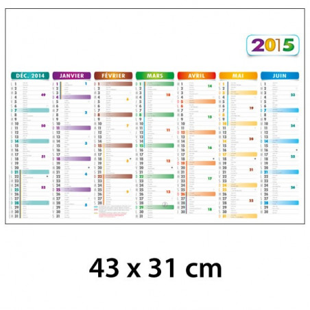 Calendrier Bancaire 43 x 31 cm