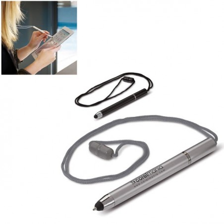 Stylo Bille + Stylet Tablette tour du cou publicitaire