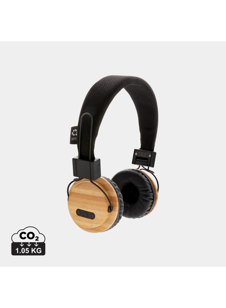 Casque audio sans fil en bambou
