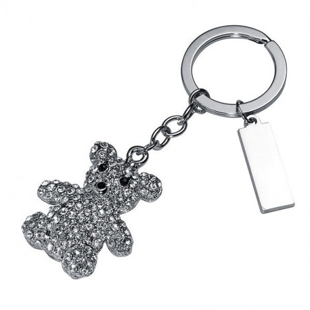 Porte clés ourson avec pierres brillantes