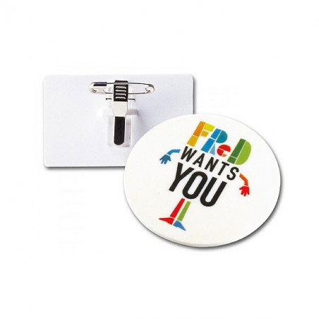 Badge avec pince-épingle métal