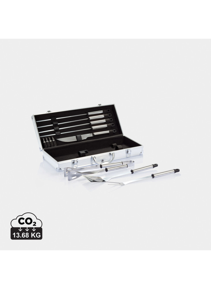Set de 12 pcs pour barbecue en coffret aluminium