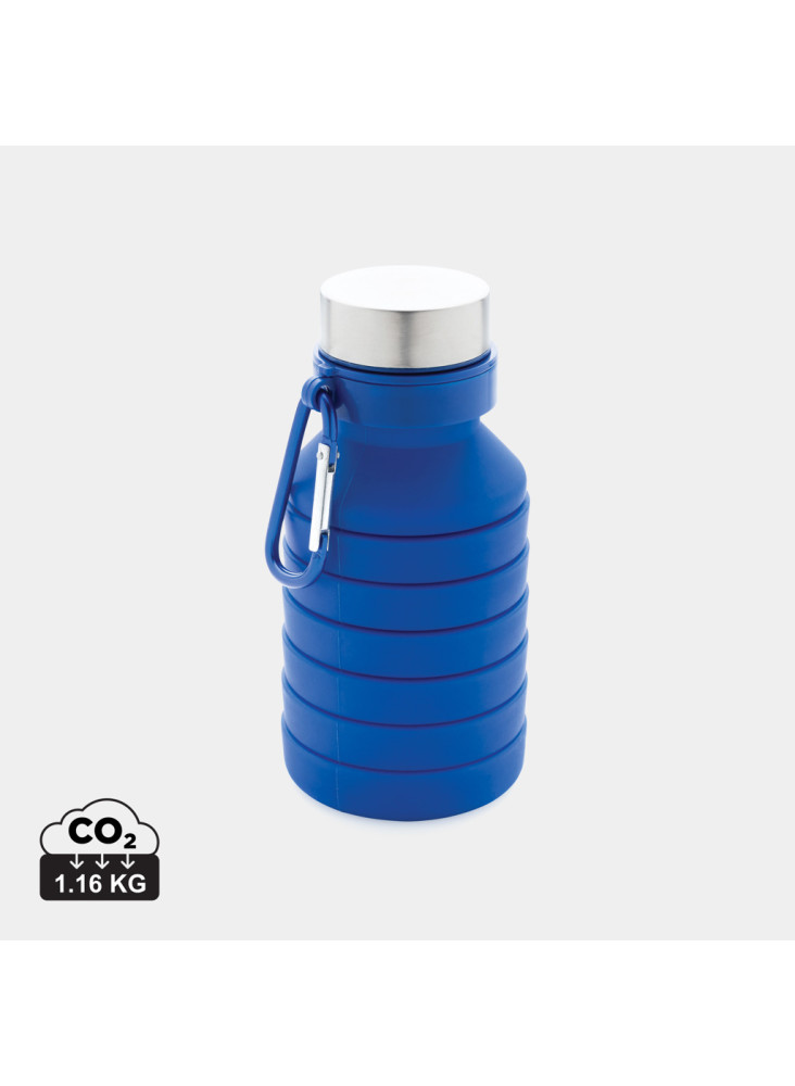 Bouteille en silicone pliable étanche avec couvercle
