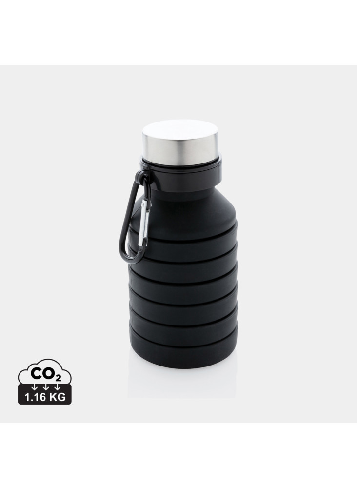 Bouteille en silicone pliable étanche avec couvercle